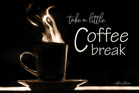 Take a Little Coffee Break Black Ornate Wood Framed Art Print with Double Matting by Deiter, Lori