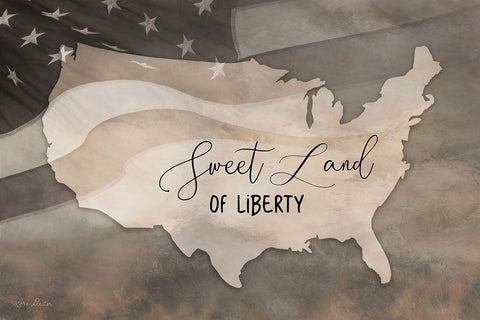 Sweet Land of Liberty Black Ornate Wood Framed Art Print with Double Matting by Deiter, Lori