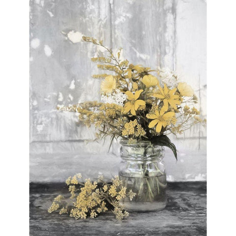 Gold Wildflowers II Gold Ornate Wood Framed Art Print with Double Matting by Deiter, Lori