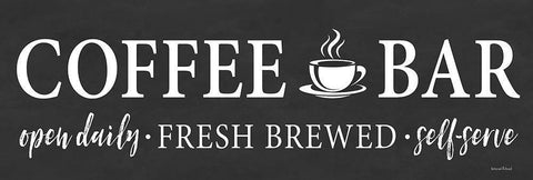 Self-Serve Coffee Bar Black Ornate Wood Framed Art Print with Double Matting by Lettered And Lined