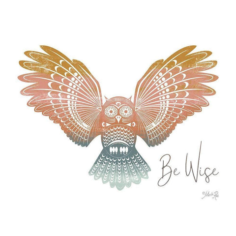 Be Wise Owl Black Modern Wood Framed Art Print by Rae, Marla