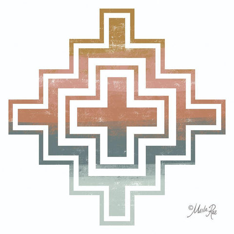 Tranquil Tribal Print 1 White Modern Wood Framed Art Print with Double Matting by Rae, Marla