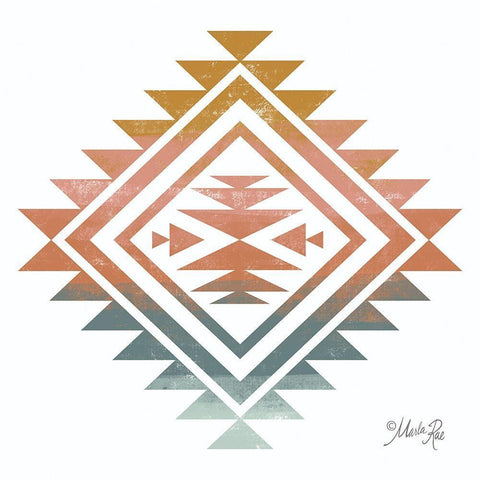 Tranquil Tribal Print 3 White Modern Wood Framed Art Print with Double Matting by Rae, Marla