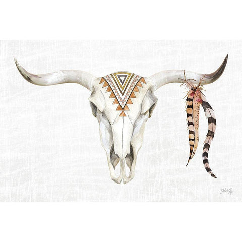 Tribal Skull I Black Modern Wood Framed Art Print by Rae, Marla