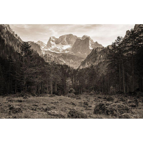Mountains in the Middle Gold Ornate Wood Framed Art Print with Double Matting by Podt, Martin