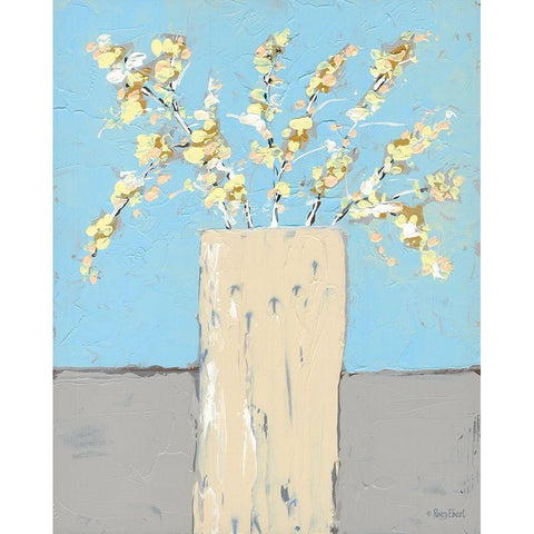 Forsythia Gold Ornate Wood Framed Art Print with Double Matting by Ebert, Roey