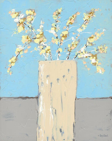 Forsythia Black Ornate Wood Framed Art Print with Double Matting by Ebert, Roey