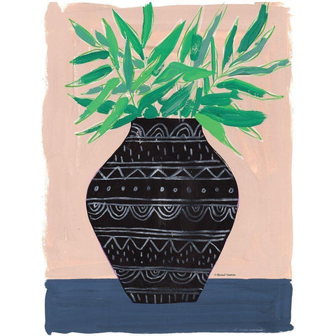 Global Vase I Black Modern Wood Framed Art Print by Nieman, Rachel
