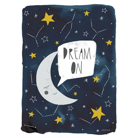 Dream On Moon Black Modern Wood Framed Art Print by Nieman, Rachel