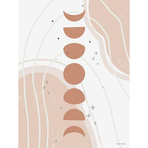 Desert Moon Phase Black Modern Wood Framed Art Print by Nieman, Rachel