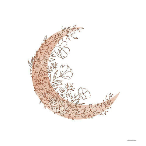 Flowers in the Moon Gold Ornate Wood Framed Art Print with Double Matting by Nieman, Rachel