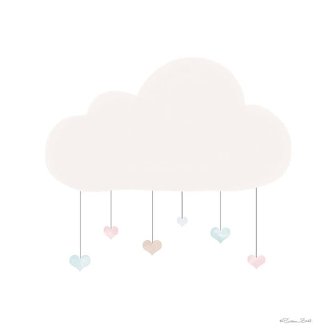 Watercolor Cloud White Modern Wood Framed Art Print with Double Matting by Ball, Susan