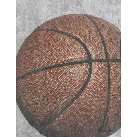 Sports Ball - Basketball White Modern Wood Framed Art Print by Ball, Susan