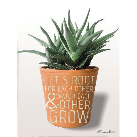 Succulent Watch Each Other Grow Black Modern Wood Framed Art Print by Ball, Susan