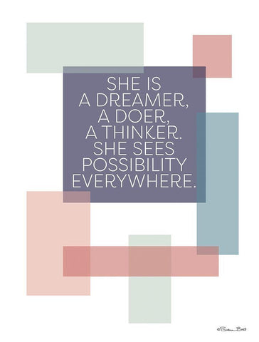 Possibility Everywhere Black Ornate Wood Framed Art Print with Double Matting by Ball, Susan