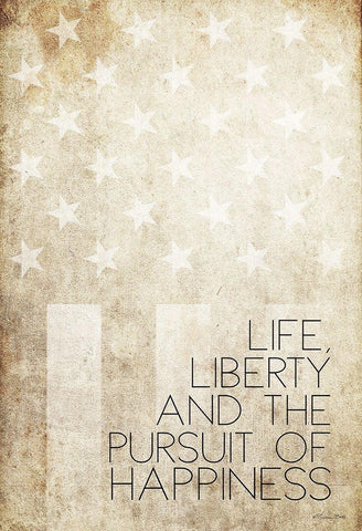 Life, Liberty and Happiness White Modern Wood Framed Art Print with Double Matting by Ball, Susan