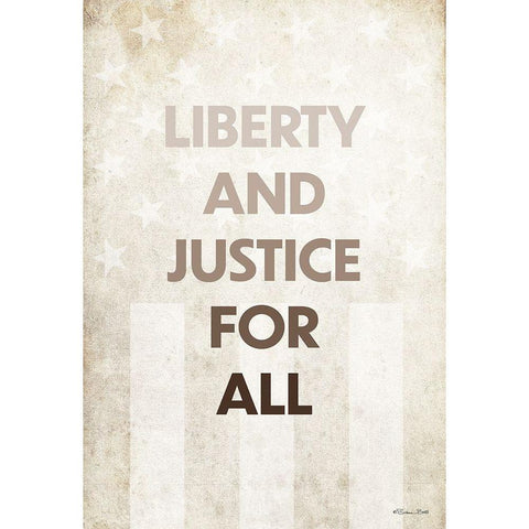 Liberty and Justice For All Gold Ornate Wood Framed Art Print with Double Matting by Ball, Susan