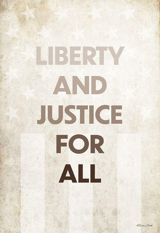 Liberty and Justice For All Black Ornate Wood Framed Art Print with Double Matting by Ball, Susan