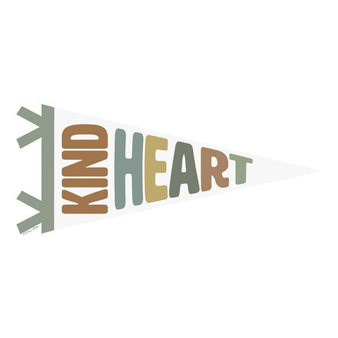 Kind Heart Pennant Black Modern Wood Framed Art Print by Ball, Susan