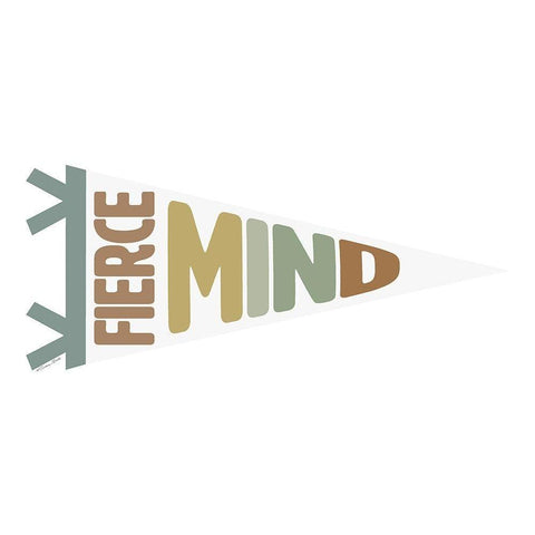 Fierce Mind Pennant White Modern Wood Framed Art Print by Ball, Susan