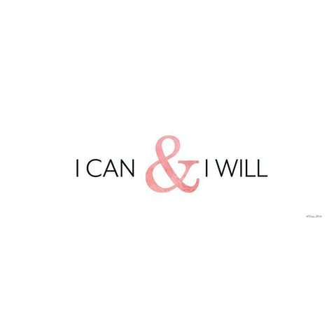 I Can and I Will Black Modern Wood Framed Art Print with Double Matting by Ball, Susan
