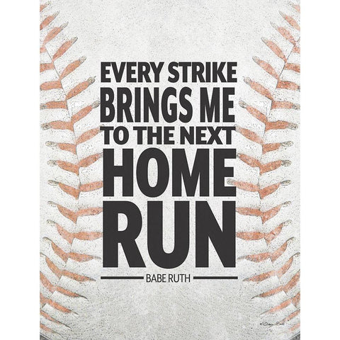 Home Run Black Modern Wood Framed Art Print with Double Matting by Ball, Susan