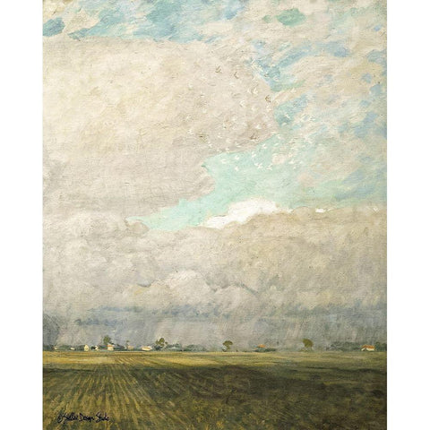 Pasture Land Black Modern Wood Framed Art Print with Double Matting by Stellar Design Studio