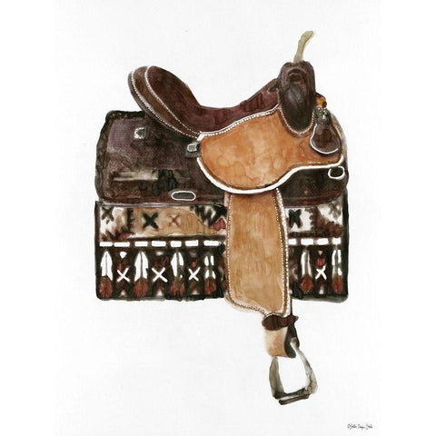 Saddle 1 Gold Ornate Wood Framed Art Print with Double Matting by Stellar Design Studio