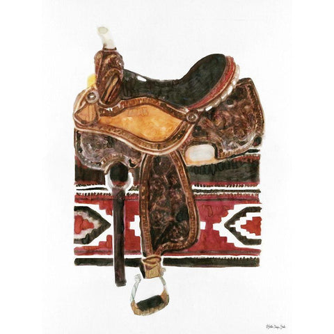 Saddle 2 Black Modern Wood Framed Art Print with Double Matting by Stellar Design Studio