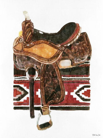 Saddle 2 Black Ornate Wood Framed Art Print with Double Matting by Stellar Design Studio