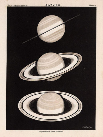 Saturn White Modern Wood Framed Art Print with Double Matting by Stellar Design Studio