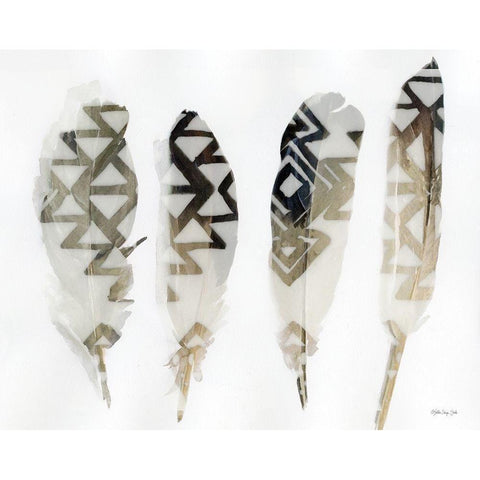 Feathers 2 Black Modern Wood Framed Art Print by Stellar Design Studio