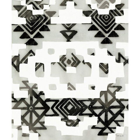 Tribal Print Black Modern Wood Framed Art Print by Stellar Design Studio
