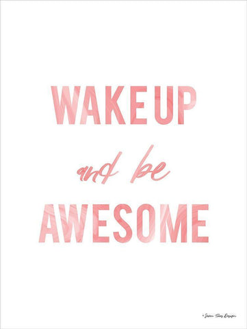 Be Awesome White Modern Wood Framed Art Print with Double Matting by Seven Trees Design