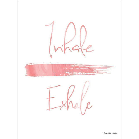 Inhale, Exhale White Modern Wood Framed Art Print by Seven Trees Design