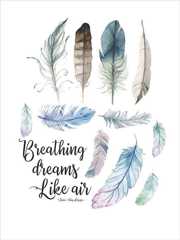 Breathing Dreams Like Air White Modern Wood Framed Art Print with Double Matting by Seven Trees Design