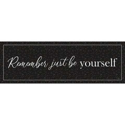 Just Be Yourself Black Modern Wood Framed Art Print by Yass Naffas Designs