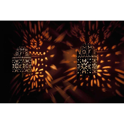 Shadow patterns from lanterns, Etosha NP, Namibia Black Modern Wood Framed Art Print by Kaveney, Wendy