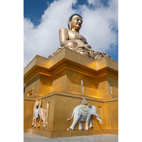 Bhutan-Thimphu Kuensel Phodrang-aka Buddha Point-home to the largest Buddha statue in the country Black Modern Wood Framed Art Print with Double Matting by Hopkins, Cindy Miller