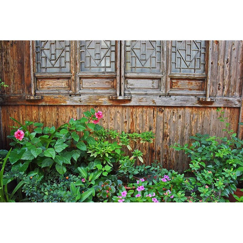 Latticed windows of an old house on Ziyang street in the old town-Linhai-Zhejiang Province-China White Modern Wood Framed Art Print by Su, Keren