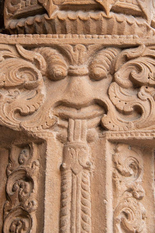 India-Delhi Qutub Minar-circa 1193-one of earliest known samples of Islamic architecture Black Ornate Wood Framed Art Print with Double Matting by Hopkins, Cindy Miller