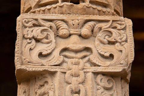 India-Delhi Qutub Minar-circa 1193-one of earliest known samples of Islamic architecture  Black Ornate Wood Framed Art Print with Double Matting by Hopkins, Cindy Miller