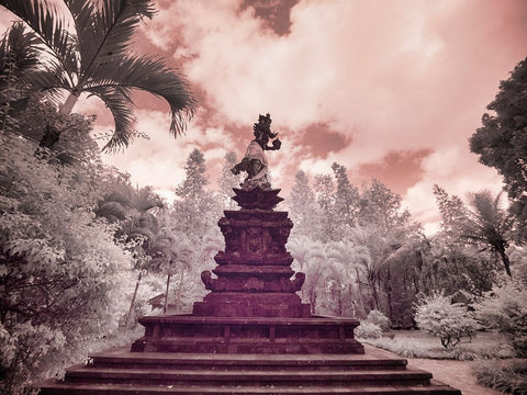 Indonesia-Bali-Ubud-Pura Tirta Empul Temple-bath in Tampaksiring sacred spring White Modern Wood Framed Art Print with Double Matting by Eggers, Terry