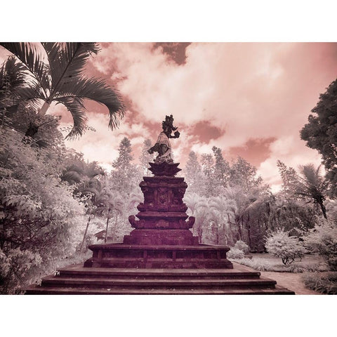 Indonesia-Bali-Ubud-Pura Tirta Empul Temple-bath in Tampaksiring sacred spring White Modern Wood Framed Art Print by Eggers, Terry