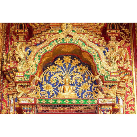 Thailand Temple detail Black Modern Wood Framed Art Print by Haseltine, Tom