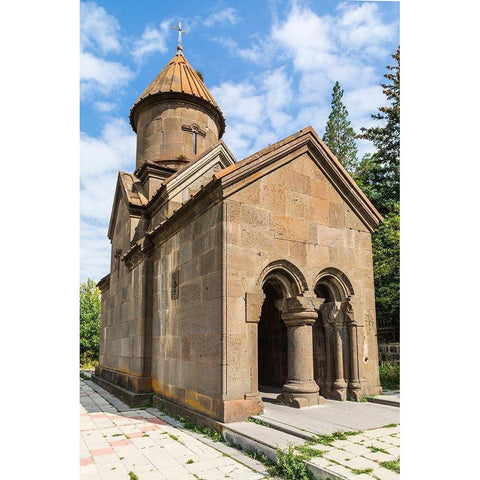 Armenia-Tsakhkadzor Kecharis Monastery Exterior view of the Church of St Harutyun-13th century Black Modern Wood Framed Art Print with Double Matting by Wilson, Emily