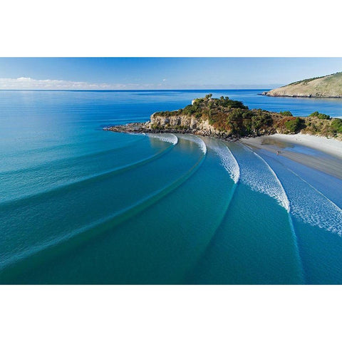 Mapoutahi-Historic Maori Pa Site-Goat Island-Purakanui Bay-north of Dunedin Gold Ornate Wood Framed Art Print with Double Matting by Wall, David