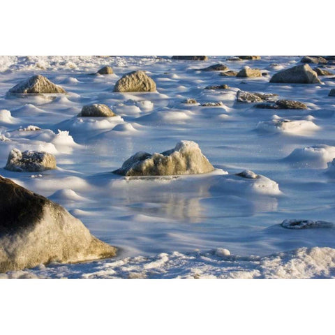Canada, Hudson Bay Ice and snow on the bay Black Modern Wood Framed Art Print by Illg, Cathy and Gordon