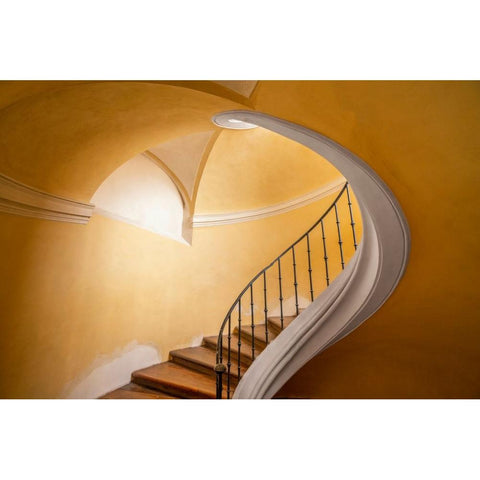 Czech Republic-Prague-Kutna Hora-Stairwell in Monastery Church of Assumption of Our Lady at Sedlec Gold Ornate Wood Framed Art Print with Double Matting by Jaynes Gallery