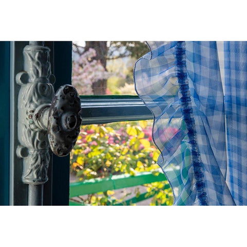 France-Giverny Looking out at garden from kitchen in Monets house Black Modern Wood Framed Art Print with Double Matting by Jaynes Gallery